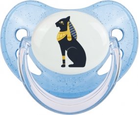 Chat égyptien noir bastet déesse de l'egypte ancienne Sucette Physiologique Bleue à paillette