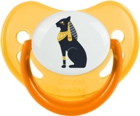 Chat égyptien noir bastet déesse de l'egypte ancienne Sucette Physiologique Jaune phosphorescente