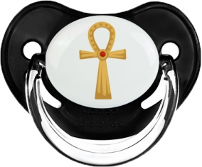 Croix copte égyptienne en or ou ankh avec rustone ( Croix de la vie ) Sucette Physiologique Noir classique