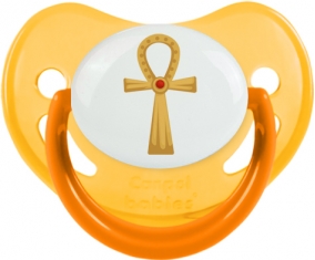 Croix copte égyptienne en or ou ankh avec rustone ( Croix de la vie ) Sucette Physiologique Jaune phosphorescente