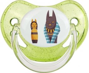 Chat égyptien déesse bastet chat noir Tétine Physiologique Vert à paillette