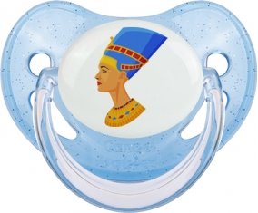 Néfertiti Sucette Physiologique Bleue à paillette