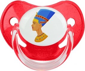 Néfertiti Sucette Physiologique Rouge à paillette