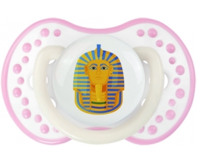 Symbole de masque doré pharaon de Toutânkhamon Sucete LOVI Dynamic Blanc-rose phosphorescente