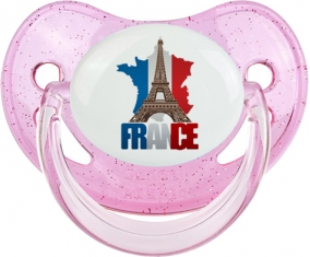 Carte France + Tour Eiffel Sucete Physiologique Rose à paillette
