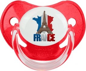 Carte France + Tour Eiffel Sucete Physiologique Rouge à paillette