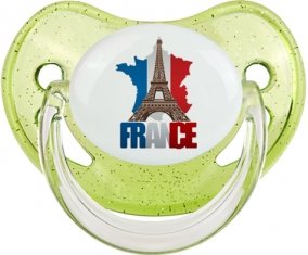 Carte France + Tour Eiffel Sucete Physiologique Vert à paillette