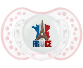 Carte France + Tour Eiffel Tétine LOVI Dynamic Retro-blanc-rose-tendre classique