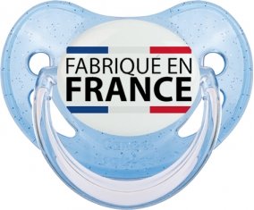 Fabriqué en France Sucette Physiologique Bleue à paillette