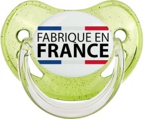 Fabriqué en France Sucette Physiologique Vert à paillette