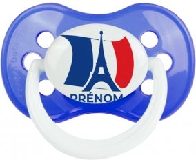 Drapreau France + Tour Eiffel avec prénom : Sucette Anatomique personnalisée