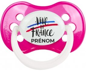 Vive la France avec prénom Sucete Anatomique Rose foncé classique