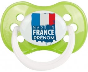 Made in France avec prénom Sucette Anatomique Vert classique