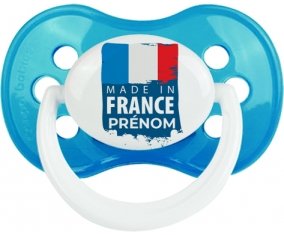 Made in France avec prénom Sucette Anatomique Cyan classique