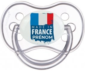 Made in France avec prénom Sucette Anatomique Transparente classique