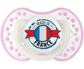 Made in France design 1 Sucette LOVI Dynamic Blanc-rose phosphorescente