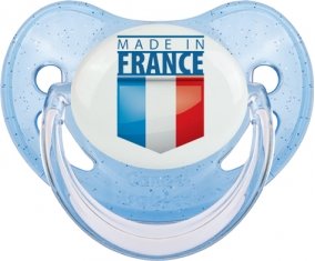 Made in France design 2 Sucette Physiologique Bleue à paillette