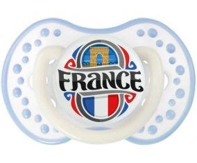 Flag France design 1 Tétine LOVI Dynamic Blanc-cyan classique