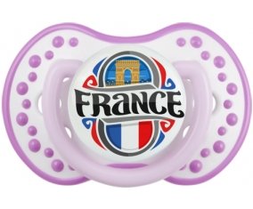 Flag France design 1 Tétine LOVI Dynamic Blanc-mauve classique