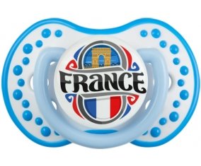 Flag France design 1 Tétine LOVI Dynamic Blanc-bleu phosphorescente