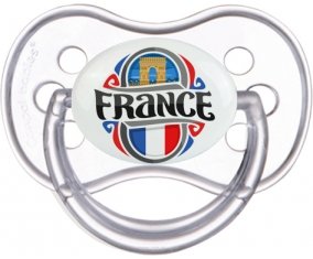 Flag France design 1 Sucette Anatomique Transparente classique