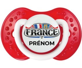 Flag France design 2 avec prénom Sucette LOVI Dynamic Blanc-rouge classique
