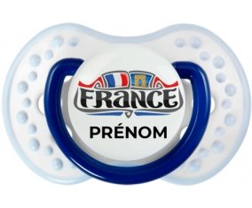 Flag France design 2 avec prénom Sucette LOVI Dynamic Marine-blanc-bleu classique