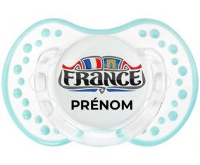 Flag France design 2 avec prénom Sucette LOVI Dynamic Retro-blanc-lagon classique