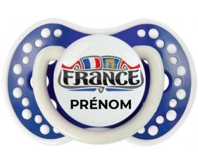 Flag France design 2 avec prénom Sucette LOVI Dynamic Bleu-marine phosphorescente