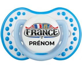 Flag France design 2 avec prénom Sucette LOVI Dynamic Blanc-bleu phosphorescente