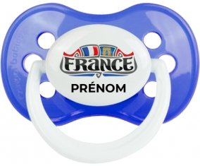 Flag France design 2 avec prénom Tétine Anatomique Bleu classique