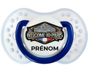 Welcome to Paris avec prénom Sucette LOVI Dynamic Marine-blanc-bleu classique