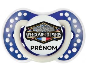 Welcome to Paris avec prénom Sucette LOVI Dynamic Bleu-marine phosphorescente