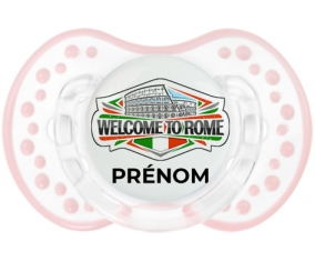 Welcome to Rome avec prénom Tétine LOVI Dynamic Retro-blanc-rose-tendre classique
