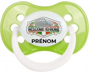 Welcome to Rome avec prénom Sucette Anatomique Vert classique