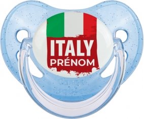 Drapeau Italie avec prénom Sucete Physiologique Bleue à paillette