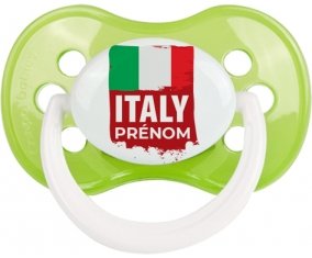 Drapeau Italie avec prénom Sucette Anatomique Vert classique