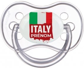 Drapeau Italie avec prénom Sucette Anatomique Transparente classique