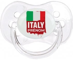 Drapeau Italie avec prénom Sucette Cerise Transparent classique