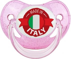 Made in Italie design 1 Sucette Physiologique Rose à paillette