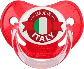 Made in Italie design 1 Sucette Physiologique Rouge à paillette