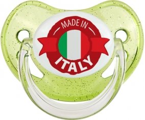Made in Italie design 1 Sucette Physiologique Vert à paillette