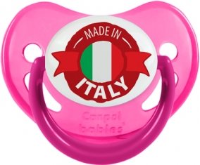 Made in Italie design 1 Sucette Physiologique Rose phosphorescente