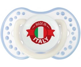Made in Italie design 1 Sucette LOVI Dynamic Blanc-cyan classique