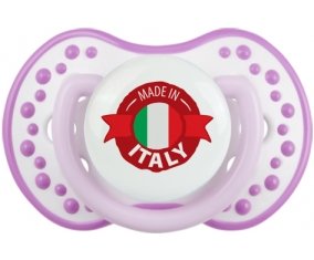 Made in Italie design 1 Sucette LOVI Dynamic Blanc-mauve classique