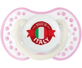 Made in Italie design 1 Sucette LOVI Dynamic Blanc-rose phosphorescente