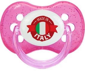 Made in Italie design 1 Sucette Cerise Rose à paillette
