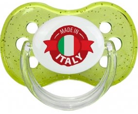 Made in Italie design 1 Sucette Cerise Vert à paillette