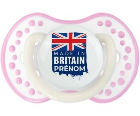 Made in Britain design 1 Tétine LOVI Dynamic Blanc-rose phosphorescente