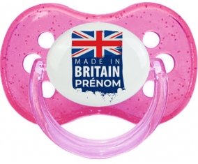 Made in Britain design 1 Sucette Cerise Rose à paillette